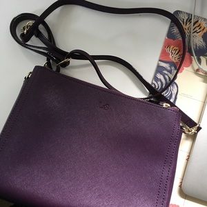 Lo & Sons Pearl Crossbody Bag in Plum